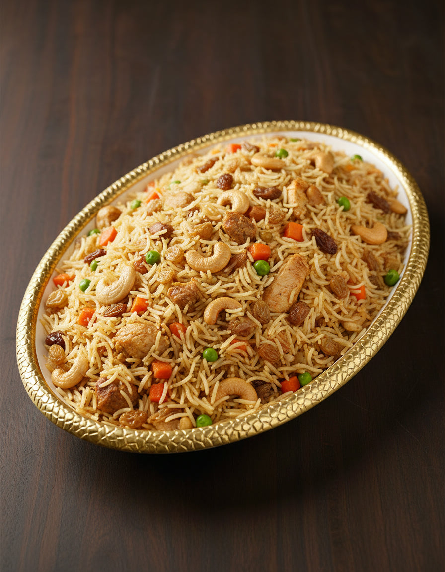 Medici Gold Large Oval Platter - Decorative Serving Dish with Gold Rim