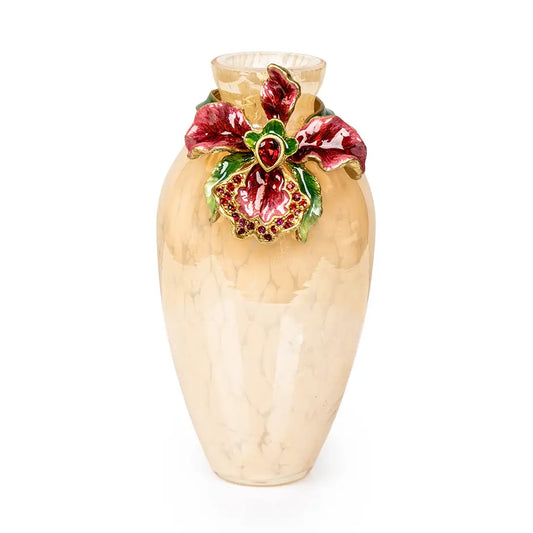 Jay Strongwater Audra Orchid Mini Vase Red and Dark Pink