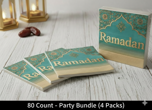 Ramadan Collection Luncheon Napkins –80 Count – Party Bundle (4 Packs)