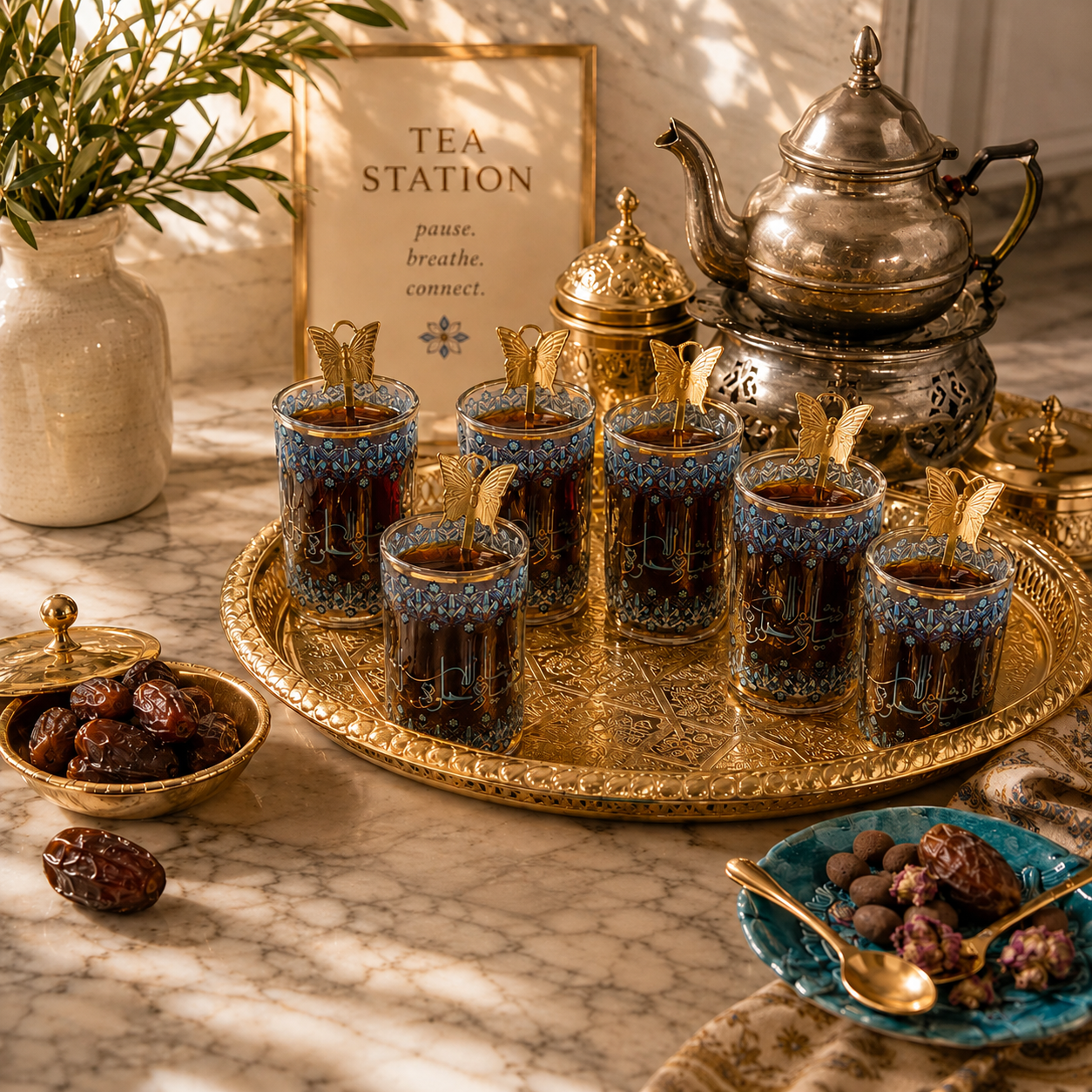 Life is Beautiful Tea Set - Turkish & Arabic Double-Walled Glasses
