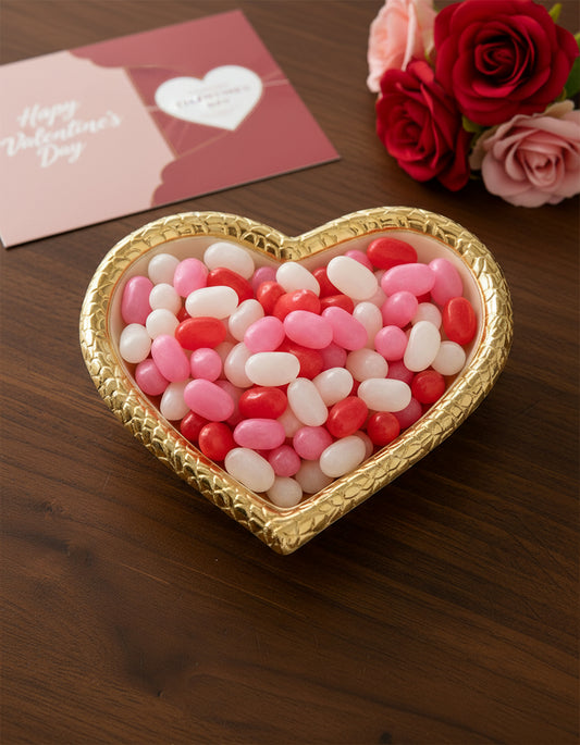 Medici Gold Heart Bowl - Decorative Serving Dish with Gold Rim