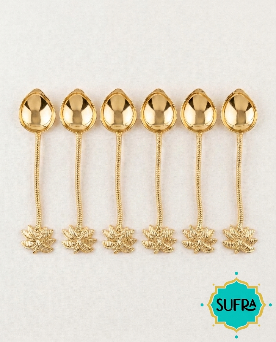 SUFRA Gold Palm Tree Tea Spoons Set of 6