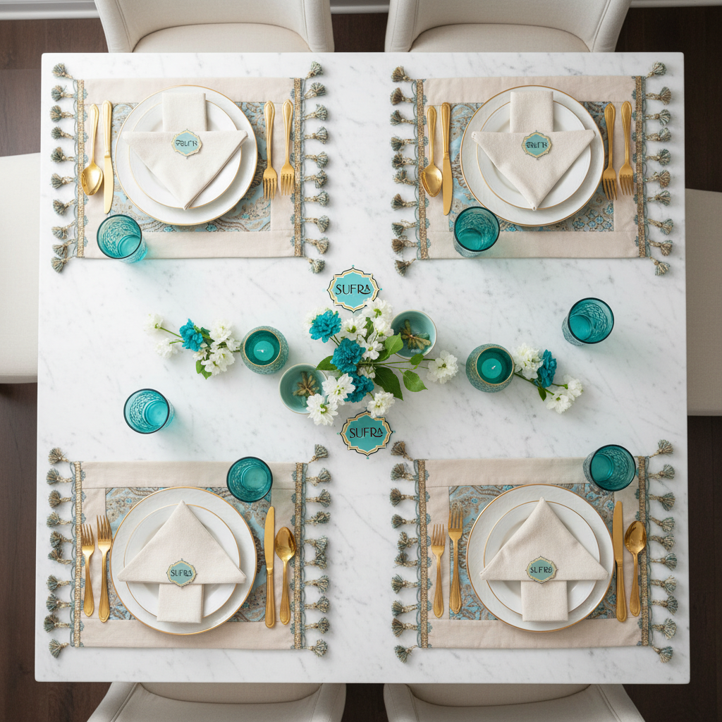 SUFRA Square Table Set for 4